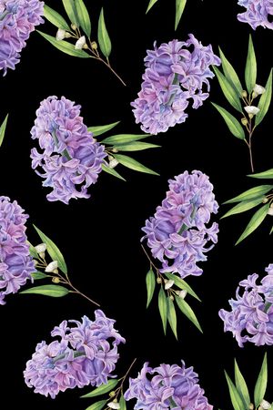 黑底花卉印花华亿平台图片