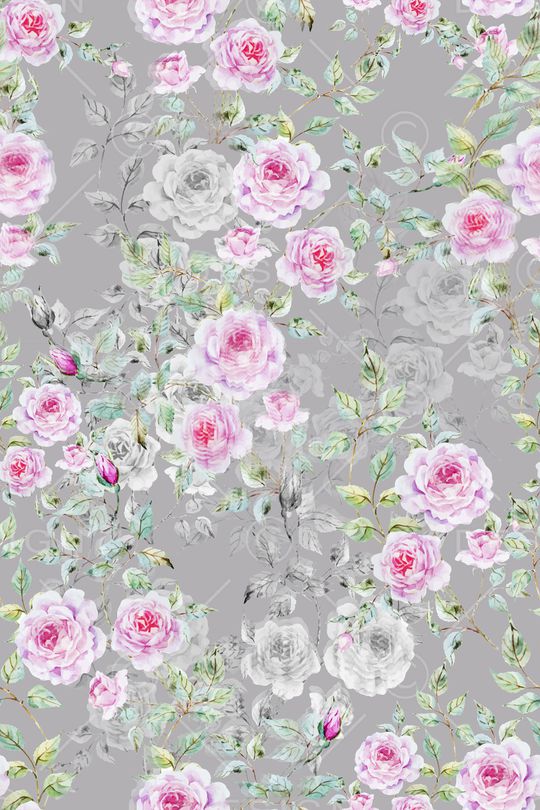 水彩花卉印花华亿平台图片