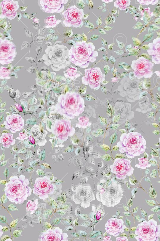 水彩花卉印花华亿平台图片