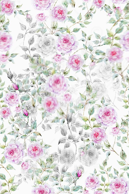 水彩花卉印花华亿平台图片