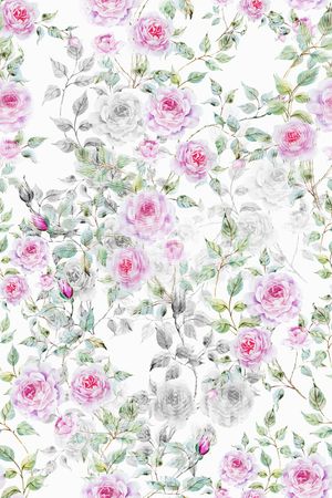 水彩花卉印花华亿平台图片