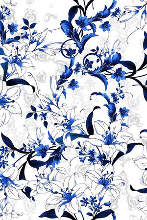 彩底花卉印花华亿平台图片