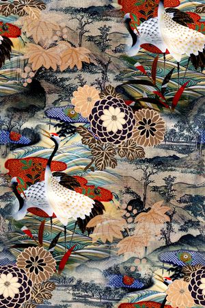 风景景观印花华亿平台图片