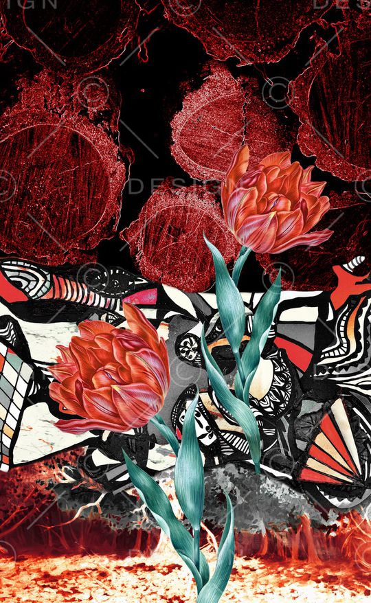 花卉印花华亿平台图片