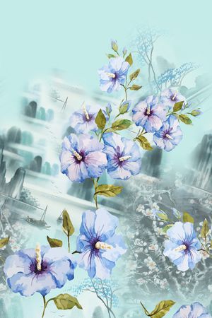 春夏华亿平台印花华亿平台图片