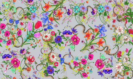 手绘花卉印花华亿平台图片