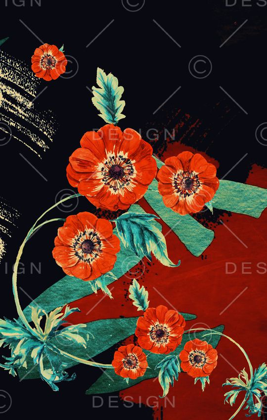 花卉印花华亿平台图片