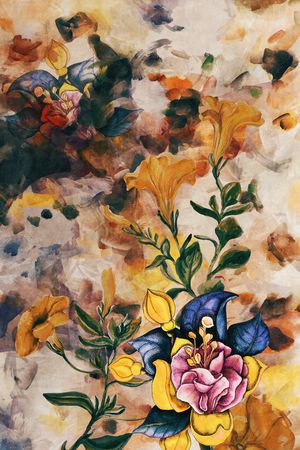 花卉印花华亿平台图片