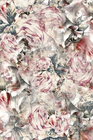 朦胧花卉印花华亿平台图片