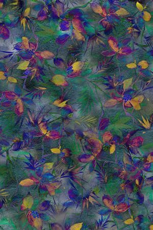 手绘花卉印花华亿平台图片