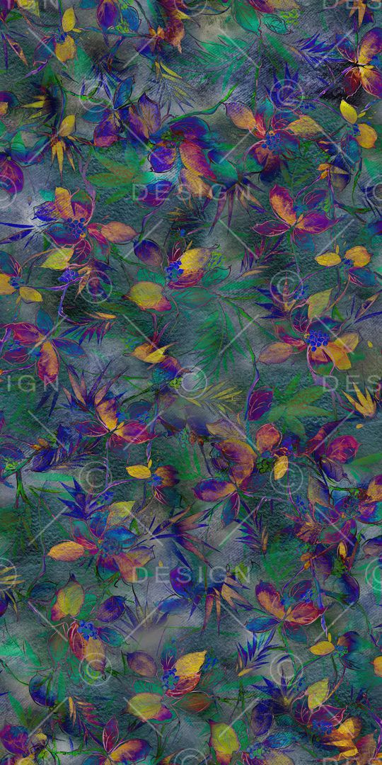 手绘花卉印花华亿平台图片