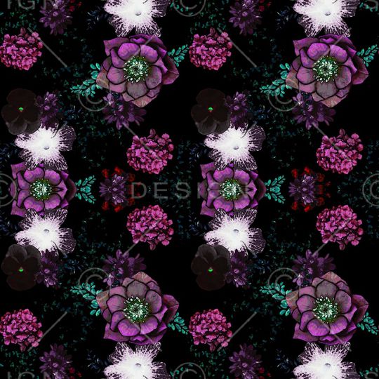 水彩花卉印花华亿平台图片