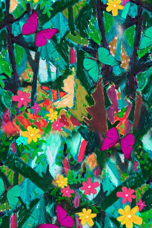 手绘花卉印花华亿平台图片