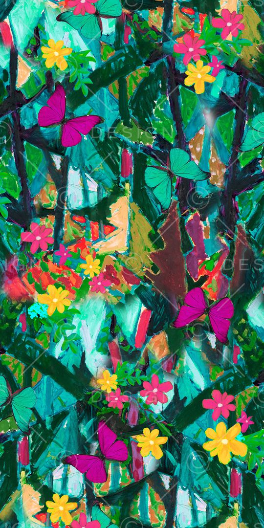 手绘花卉印花华亿平台图片