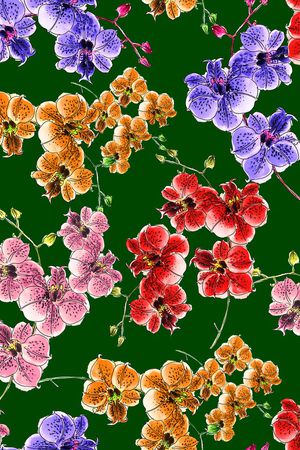 水彩花卉印花华亿平台图片