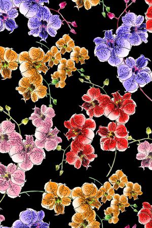 水彩花卉印花华亿平台图片