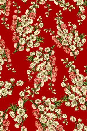 手绘花卉印花华亿平台图片