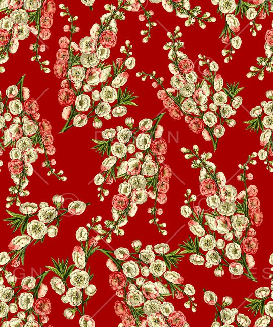 手绘花卉印花华亿平台图片