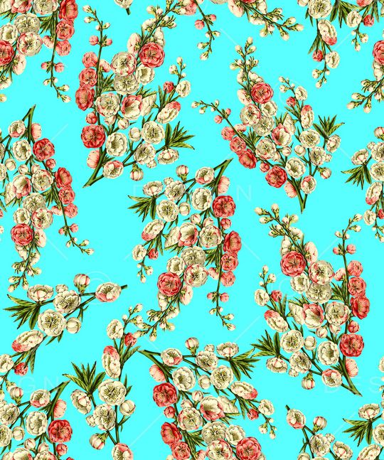 手绘花卉印花华亿平台图片