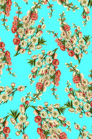 手绘花卉印花华亿平台图片