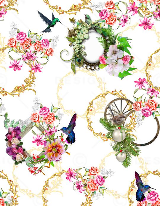 水彩花卉印花华亿平台图片