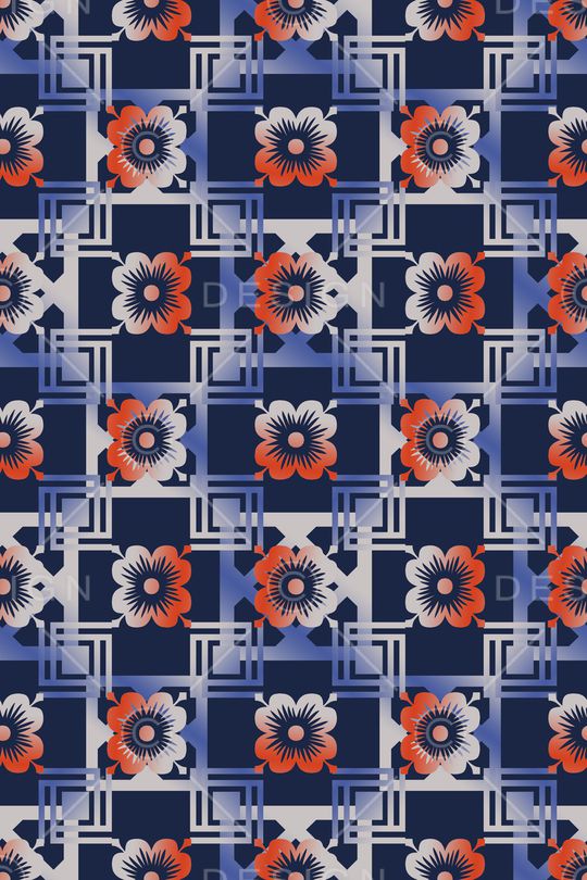 风格化花卉印花华亿平台图片