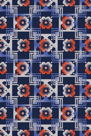 风格化花卉印花华亿平台图片