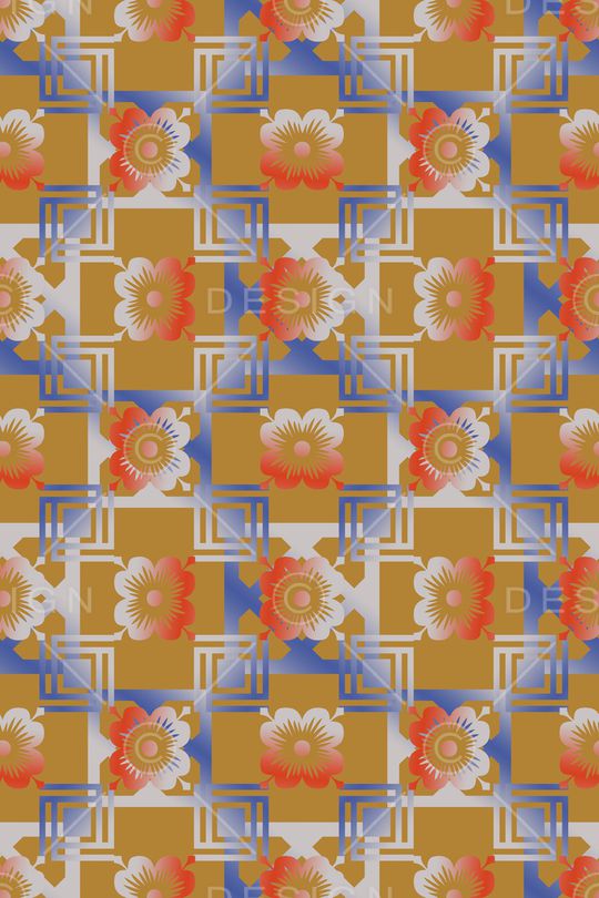 风格化花卉印花华亿平台图片