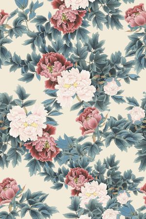 牡丹印花华亿平台图片