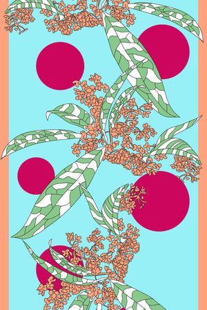 花语长巾印花华亿平台图片