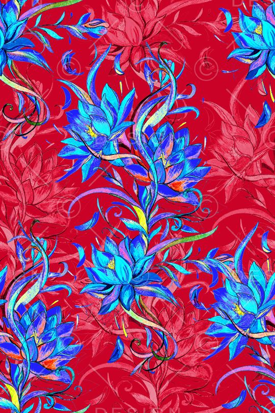 抽象花卉印花华亿平台图片