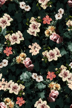 手绘花卉印花华亿平台图片