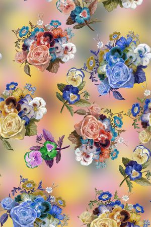 彩底花卉印花华亿平台图片