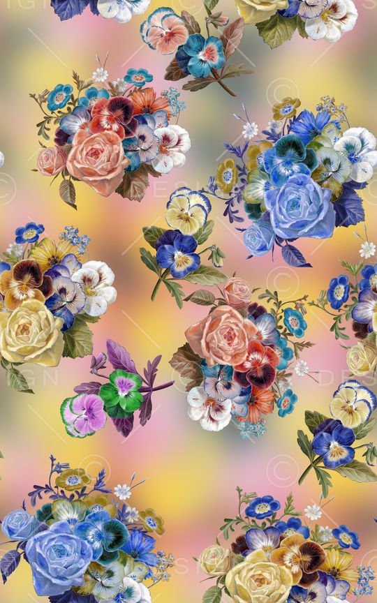 彩底花卉印花华亿平台图片