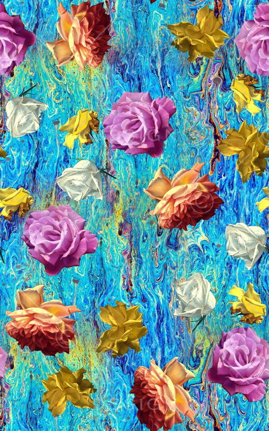 彩底花卉印花华亿平台图片