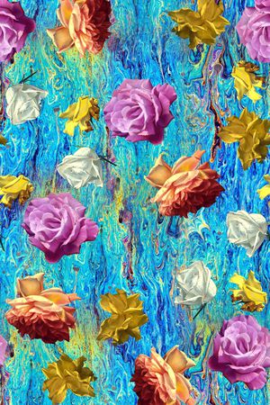 彩底花卉印花华亿平台图片