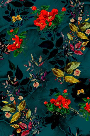 花卉印花华亿平台图片