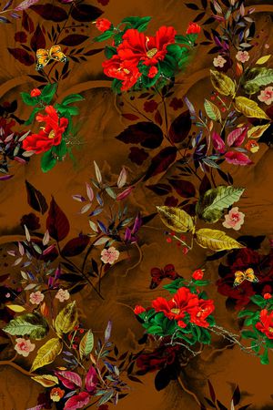 花卉印花华亿平台图片