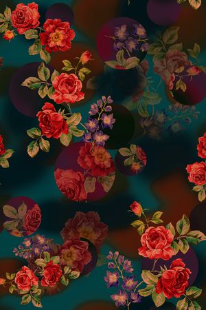 月季花印花华亿平台图片