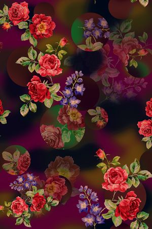 月季花印花华亿平台图片