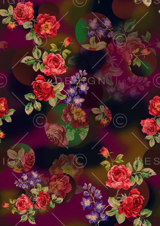 月季花印花华亿平台图片