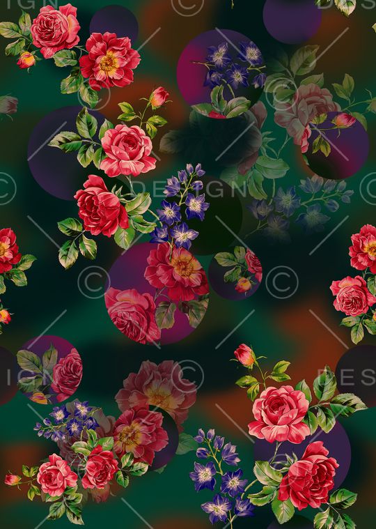 月季花印花华亿平台图片