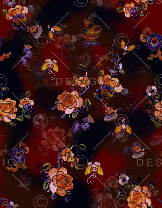 花卉印花华亿平台图片