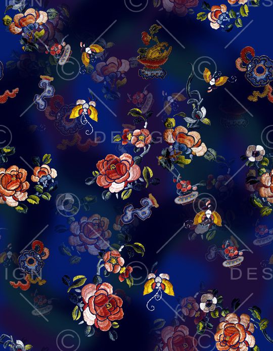 花卉印花华亿平台图片