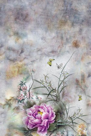 牡丹印花华亿平台图片